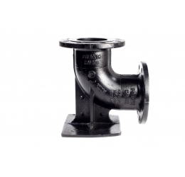 Curva de 90º DN 100 com pé com flanges PN 10/16 PAM