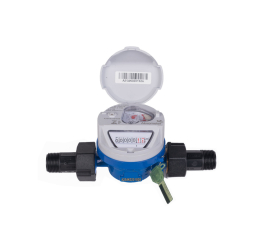 Hidrômetro Unijato Q3 2,5m³/h 3/4 R125 PN10. Rel. Mag/45º C/ Conexões PP c/ inserto- AKVOMETER
